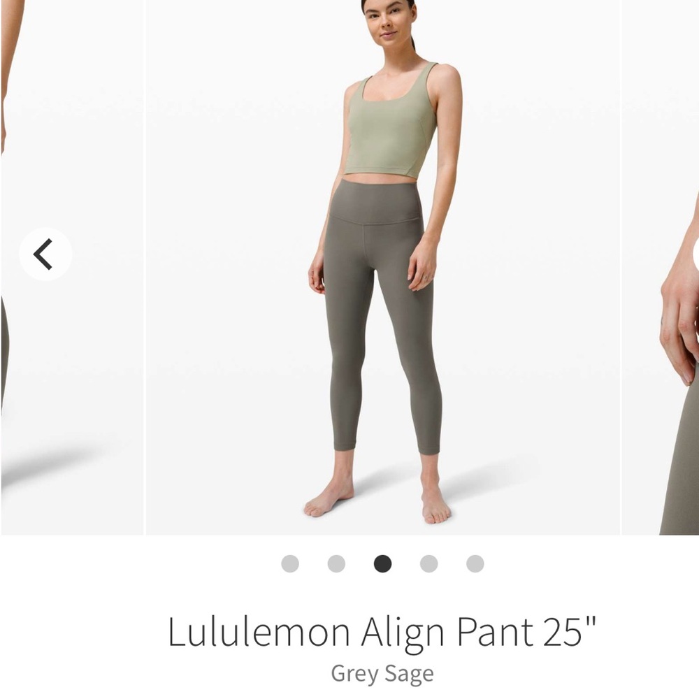 Lululemon Align Pant 25" Grey Sage new size 6 yoga workout gym running leggings